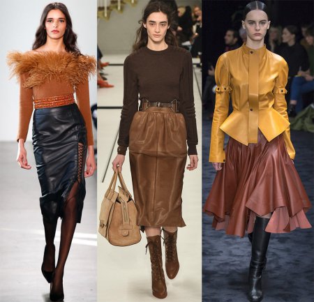 Модные кожаные юбки – 2018