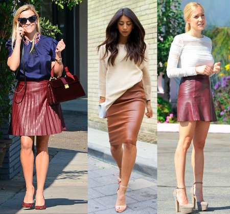 Модные кожаные юбки: с чем носить?