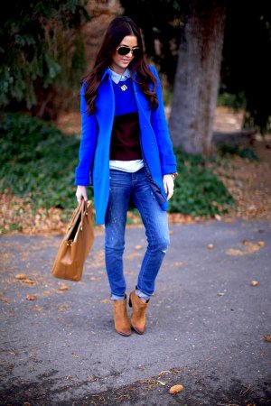 Синие пальто: с чем носить?