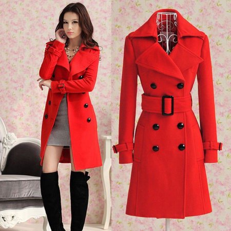 Модные красные пальто для ярких девушек