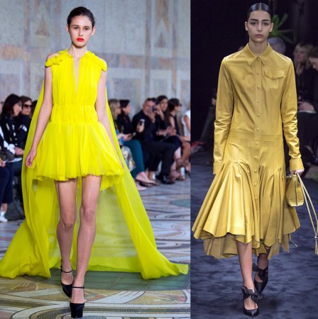 Желтые платья на Новый год – 2018
