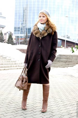 Модные зимние пальто с меховым воротником